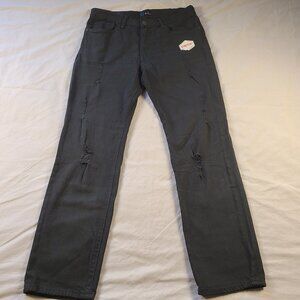 Regal Exchange Pants With Designer Fringed Holes Men's 34x30 Black